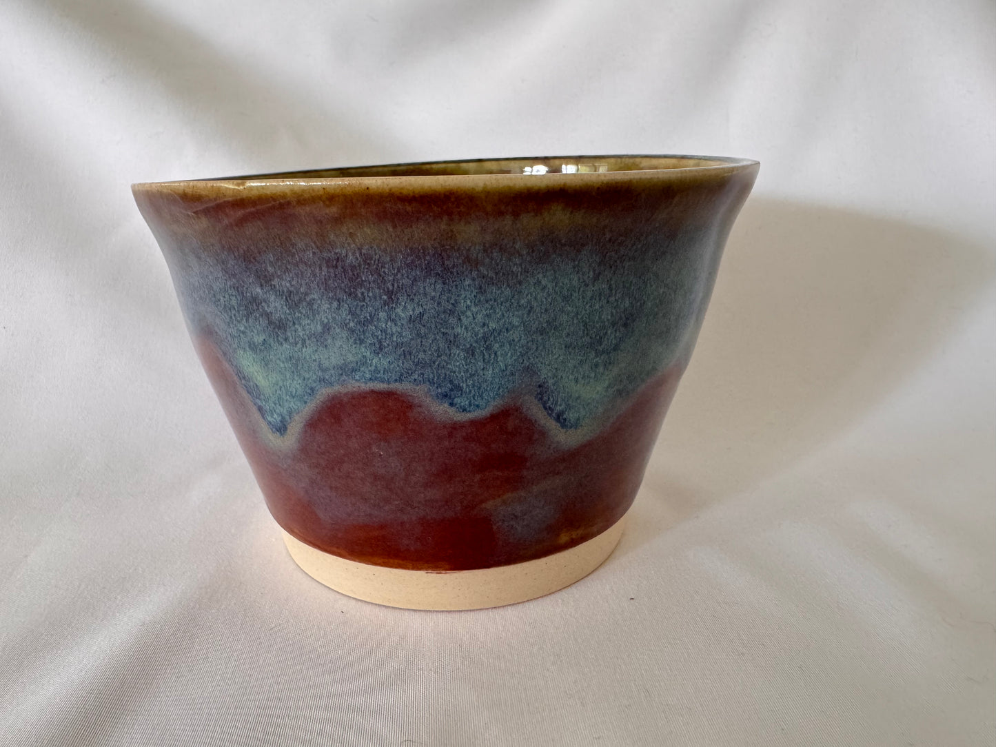 A bowl (straight sided, purples-blues)