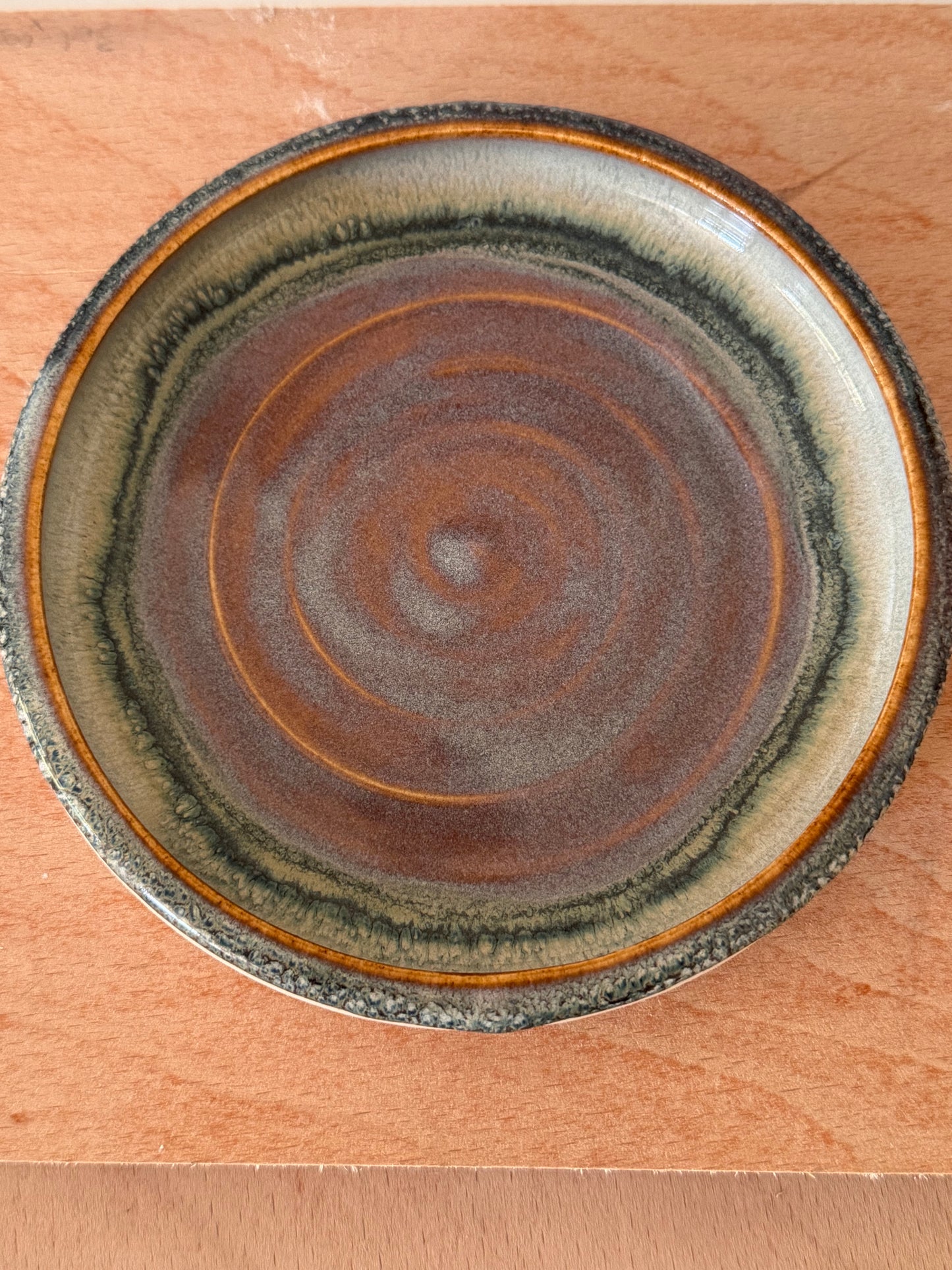 Butter dish (blues mingling with soft purples)
