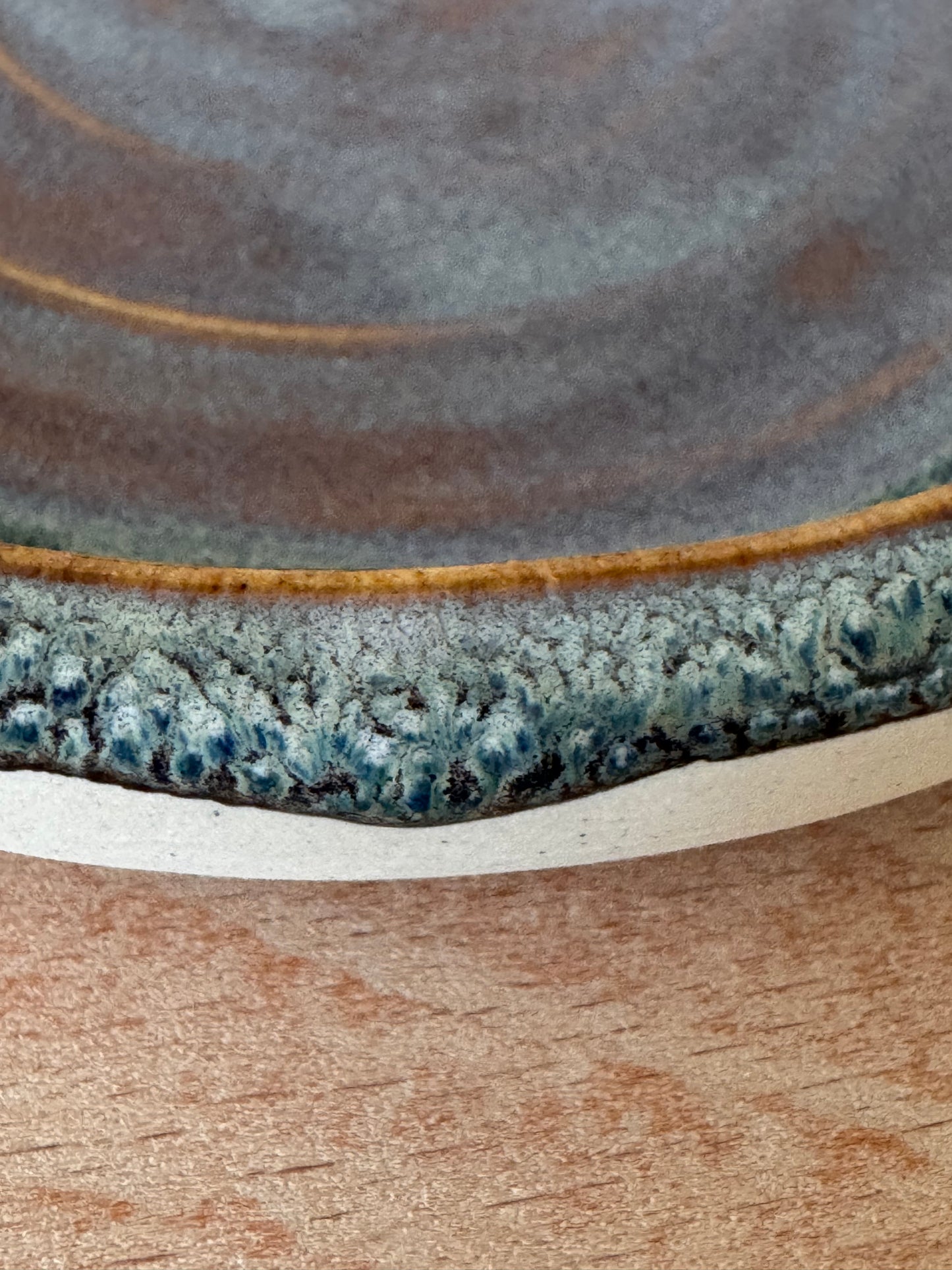 Butter dish (blues mingling with soft purples)