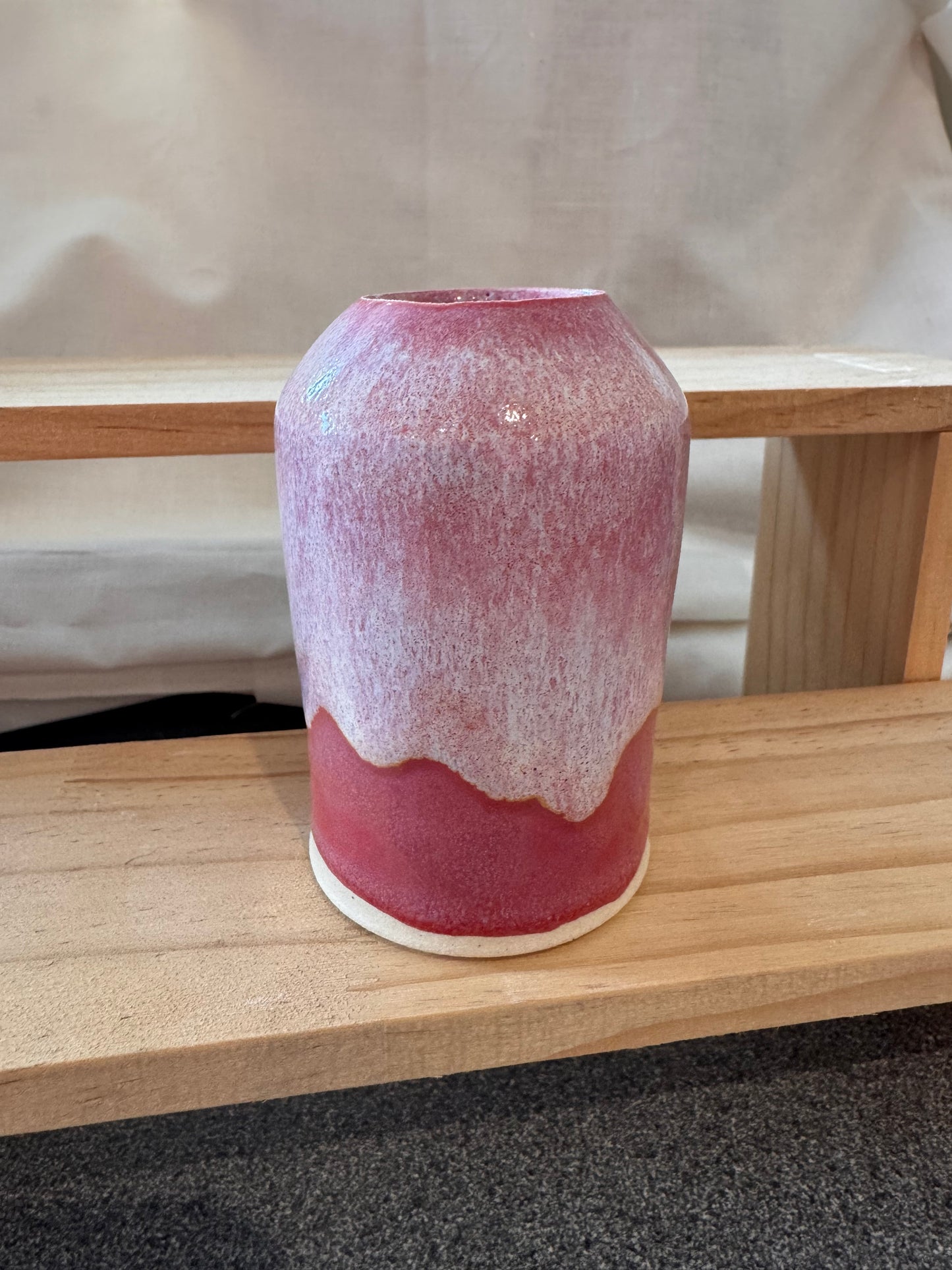 Hand thrown vase (pinks)