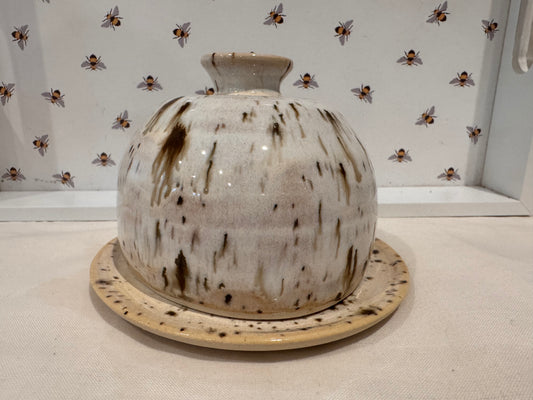 Butter dish (cream with brown flecks)