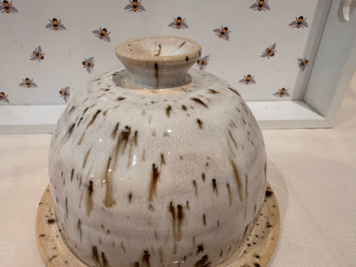 Butter dish (cream with brown flecks)