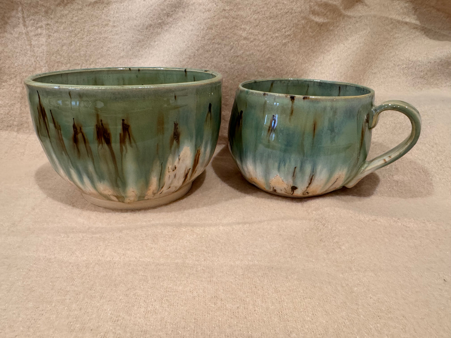 Bowl (greens/ creams/ browns)