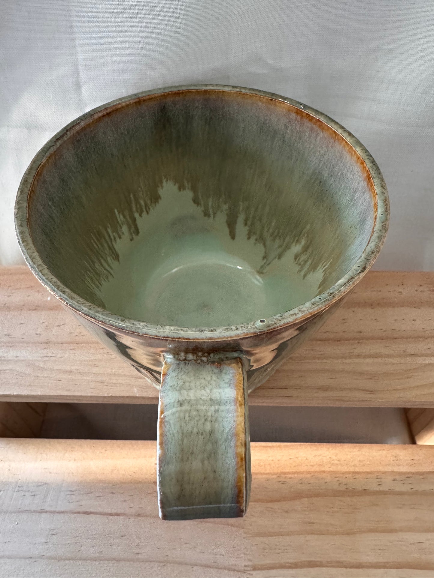 A fluted mug (light greens)