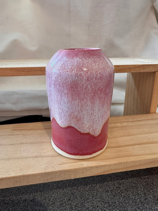 Hand thrown vase (pinks)
