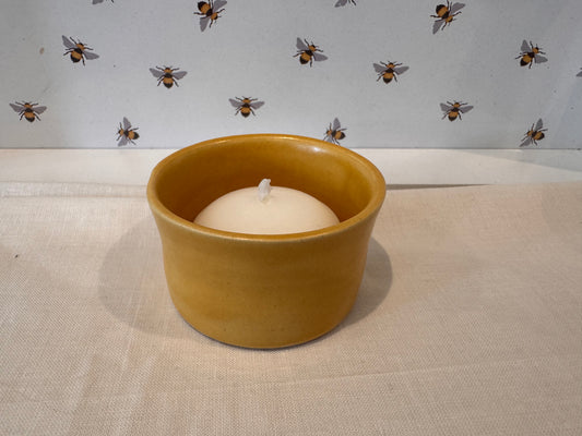 Tea light holder in yellow (candle included)